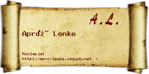 Apró Lenke névjegykártya