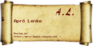 Apró Lenke névjegykártya
